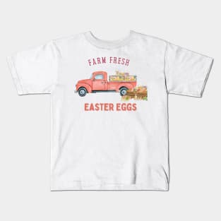 Farm Fresh Easter Eggs - Truck with Eggs and Bunnies Kids T-Shirt